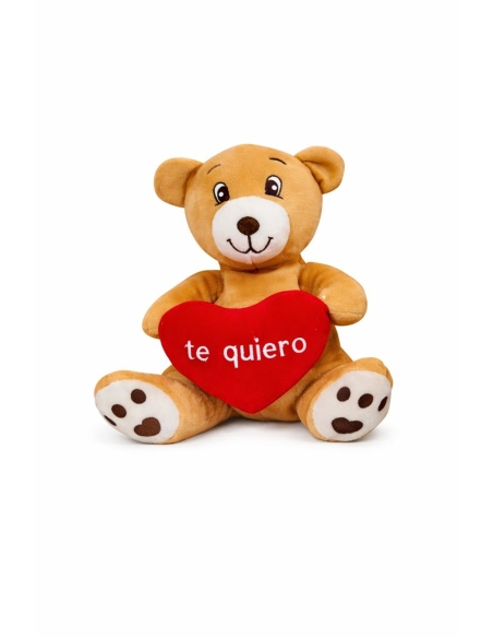 OSO BLANCO CON CORAZON TE QUIERO 18CM
