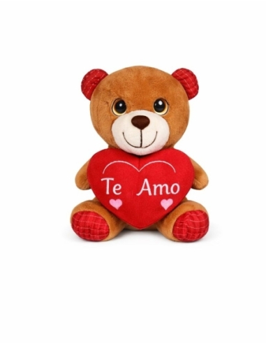 OSITO MARRON OSCURO CORAZÓN TE AMO 15CM