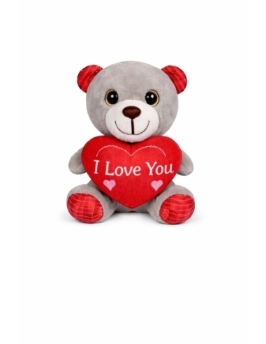 OSITO GRIS CORAZÓN I LOVE YOU 15CM