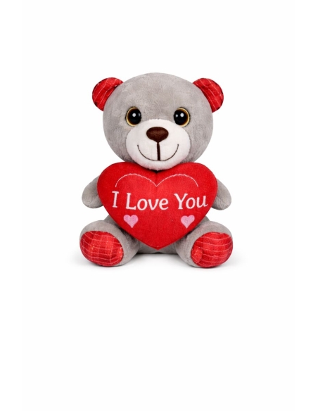 OSITO GRIS CORAZÓN I LOVE YOU 15CM