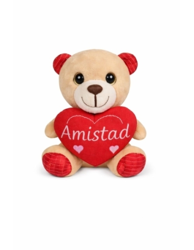OSITO BEIGE CORAZÓN AMISTAD 15CM