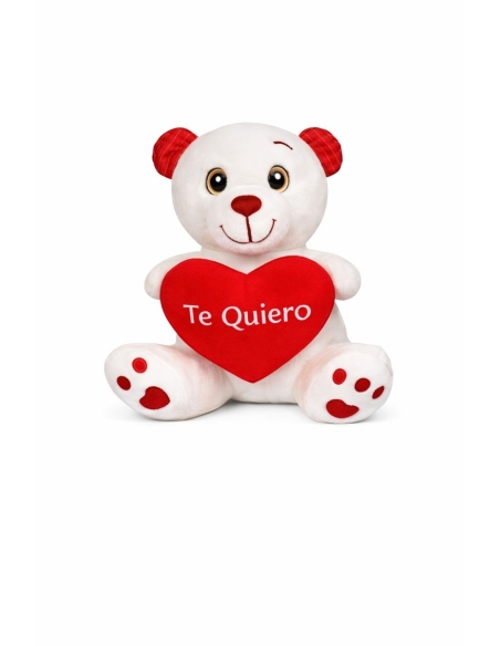 OSITO BLANCO CORAZÓN TE QUIERO 15CM