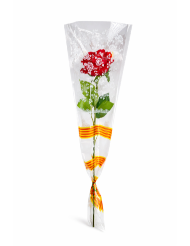 BOLSA PLÁSTICO ROSA LAZO CATALAN SANT JORDI 60CM 100PCS