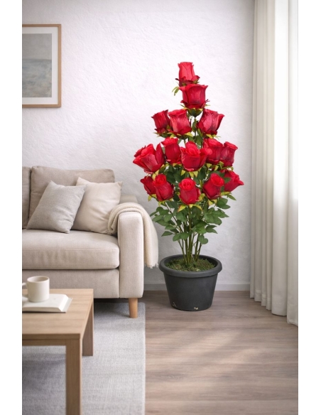 Rosa artificial roja  90CM