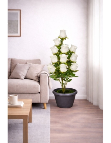 Rosa artificial blanca  90CM