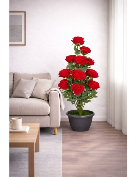 Rosa artificial roja  90CM
