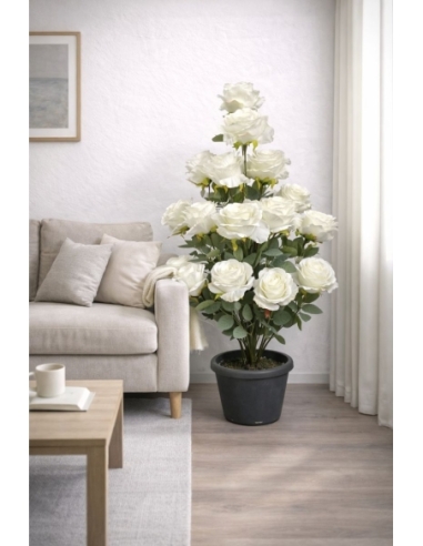 Rosa artificial blanca  90CM