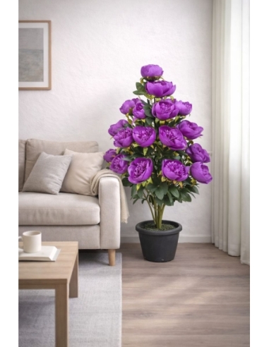 Peonía artificial morada  90CM