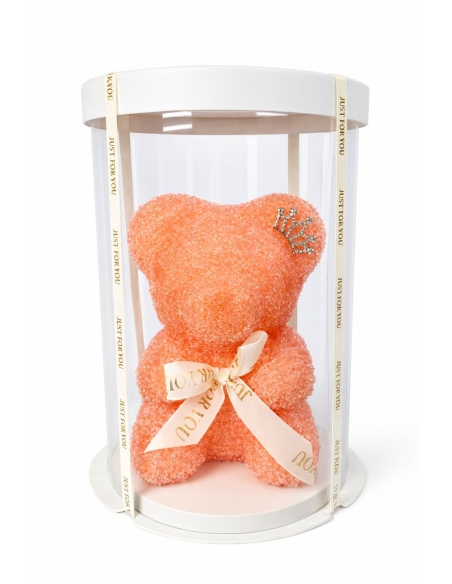 OSO ROSA DE REGALO EN CAJA ALT.20CM