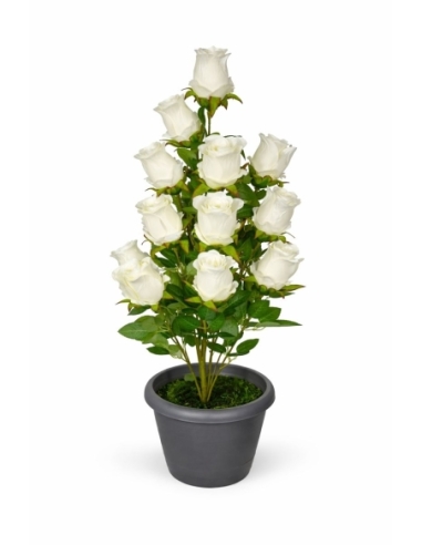 Rosa artificial blanca  90CM