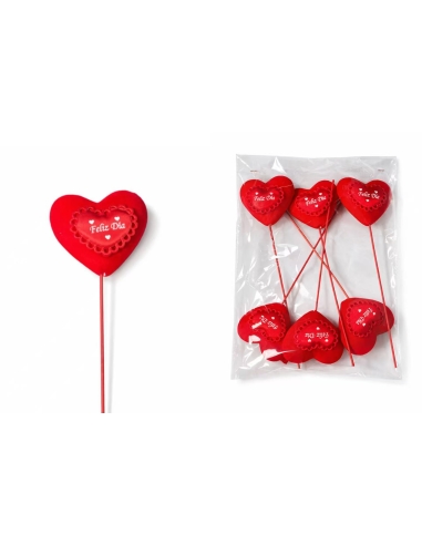 CORAZON DE TERCIOPELO 6PCS ALT.28CM