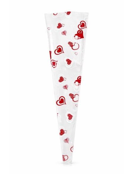 BOLSA PLÁSTICO ROSA CORAZONES 60CM 100PCS