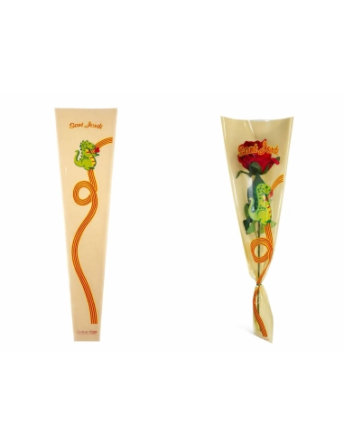 BOLSA PLÁSTICO ROSA LAZO CATALAN+DRAGÓN 60CM 100PCS MARRÓN