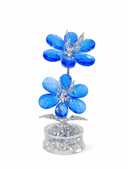 FLOR DE CRISTAL CON MARIPOSA ALT.20CM