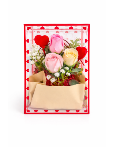 FLORES CON CAJA PARA REGALO 15*16*20CM