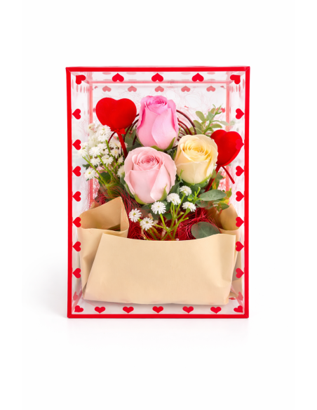 FLORES CON CAJA PARA REGALO 15*16*20CM