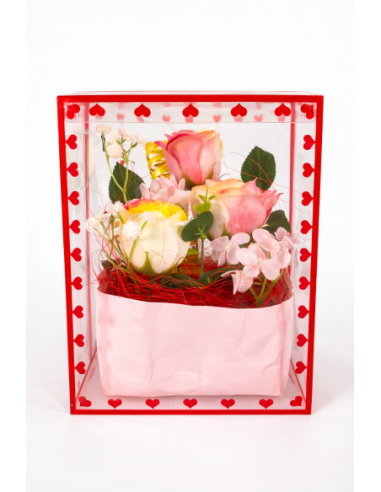 FLORES CON CAJA PARA REGALO 15*16*20CM