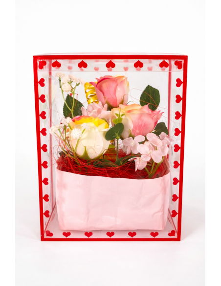 FLORES CON CAJA PARA REGALO 15*16*20CM