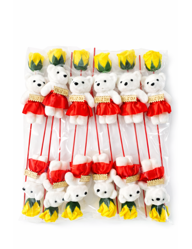 OSO CON ROSA AMRILLA 12PCS ALT.40CM