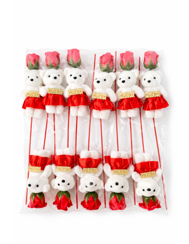 OSO CON ROSA ROJO 12PCS ALT.40CM