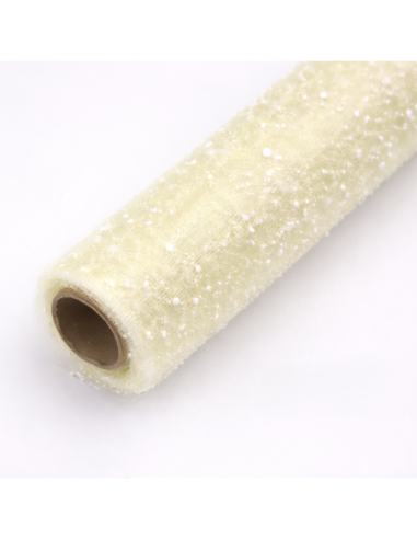 ROLLO DE MALLA DECORATIVA CON PUNTOS BLANCOS 50CM*5M