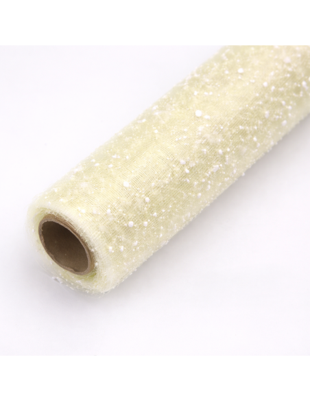 ROLLO DE MALLA DECORATIVA CON PUNTOS BLANCOS 50CM*5M