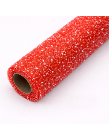 ROLLO DE MALLA DECORATIVA CON PUNTOS BLANCOS 50CM*5M