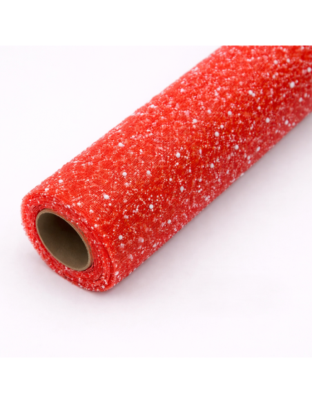 ROLLO DE MALLA DECORATIVA CON PUNTOS BLANCOS 50CM*5M