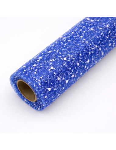 ROLLO DE MALLA DECORATIVA CON PUNTOS BLANCOS 50CM*5M