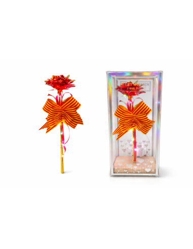 ROSA CON LUZ LED EN CAJA REGALO ALT.24CM