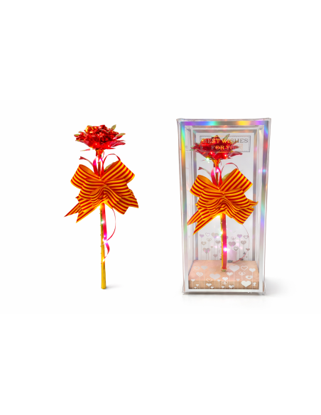 ROSA CON LUZ LED EN CAJA REGALO ALT.24CM