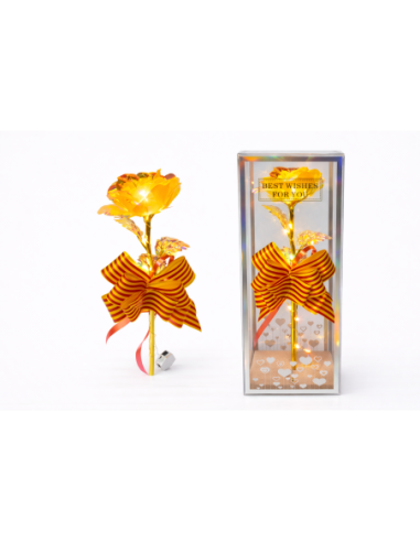 ROSA CON LUZ LED EN CAJA REGALO ALT.24CM