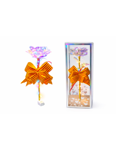 ROSA CON LUZ LED EN CAJA REGALO ALT.24CM
