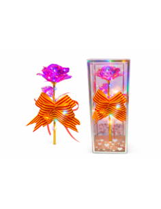 ROSA CON LUZ LED EN CAJA REGALO ALT.24CM