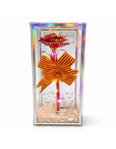 ROSA CON LUZ LED EN CAJA REGALO ALT.24CM