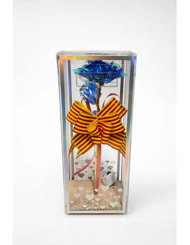 ROSA CON LUZ LED EN CAJA REGALO ALT.24CM