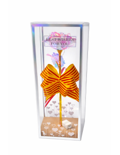 ROSA CON LUZ LED EN CAJA REGALO ALT.24CM 2