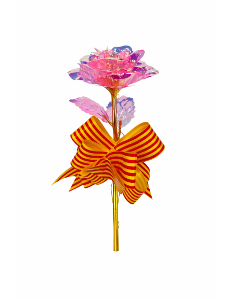 ROSA CON LUZ LED EN CAJA REGALO ALT.24CM