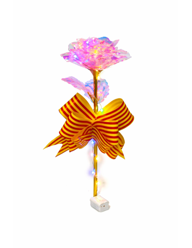 ROSA CON LUZ LED EN CAJA REGALO ALT.24CM