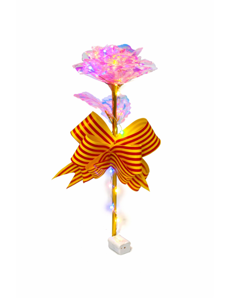 ROSA CON LUZ LED EN CAJA REGALO ALT.24CM