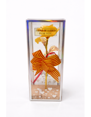 ROSA CON LUZ LED EN CAJA REGALO ALT.24CM
