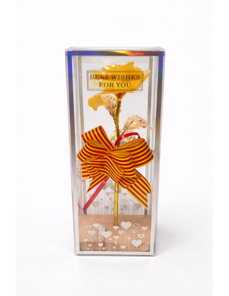 ROSA CON LUZ LED EN CAJA REGALO ALT.24CM