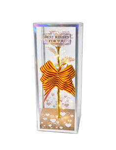 ROSA CON LUZ LED EN CAJA REGALO ALT.24CM 2