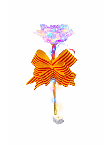 ROSA CON LUZ LED EN CAJA REGALO ALT.24CM