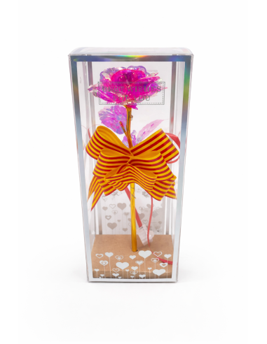 ROSA CON LUZ LED EN CAJA REGALO ALT.24CM