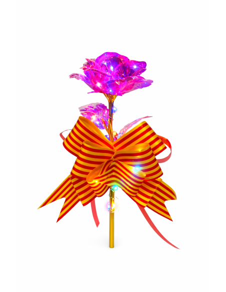 ROSA CON LUZ LED EN CAJA REGALO ALT.24CM