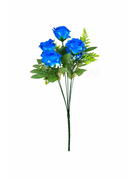RAMOS DE MINI ROSAS AZUL 45CM