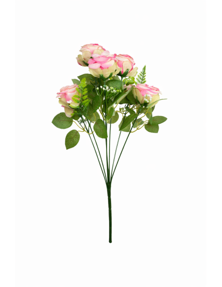 RAMOS DE MINI ROSAS ROSA 45CM