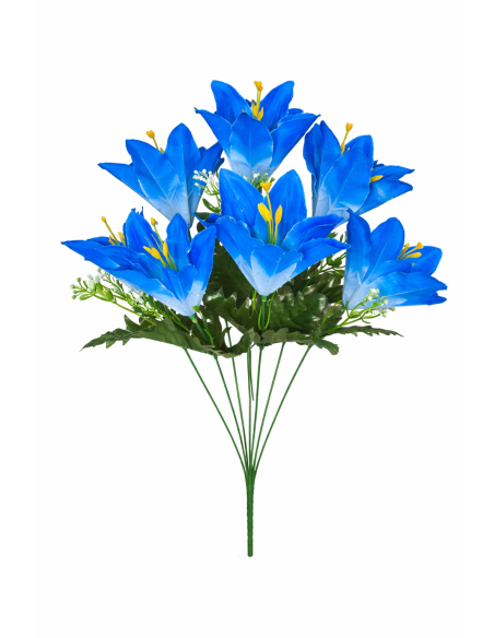 RAMO DE 8 LIRIO AZUL 50CM