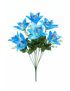 RAMO DE 9 LIRIO AZUL 45CM